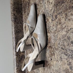 MaxMara Leather Heels Slingback Strap Shoes Size 39.5